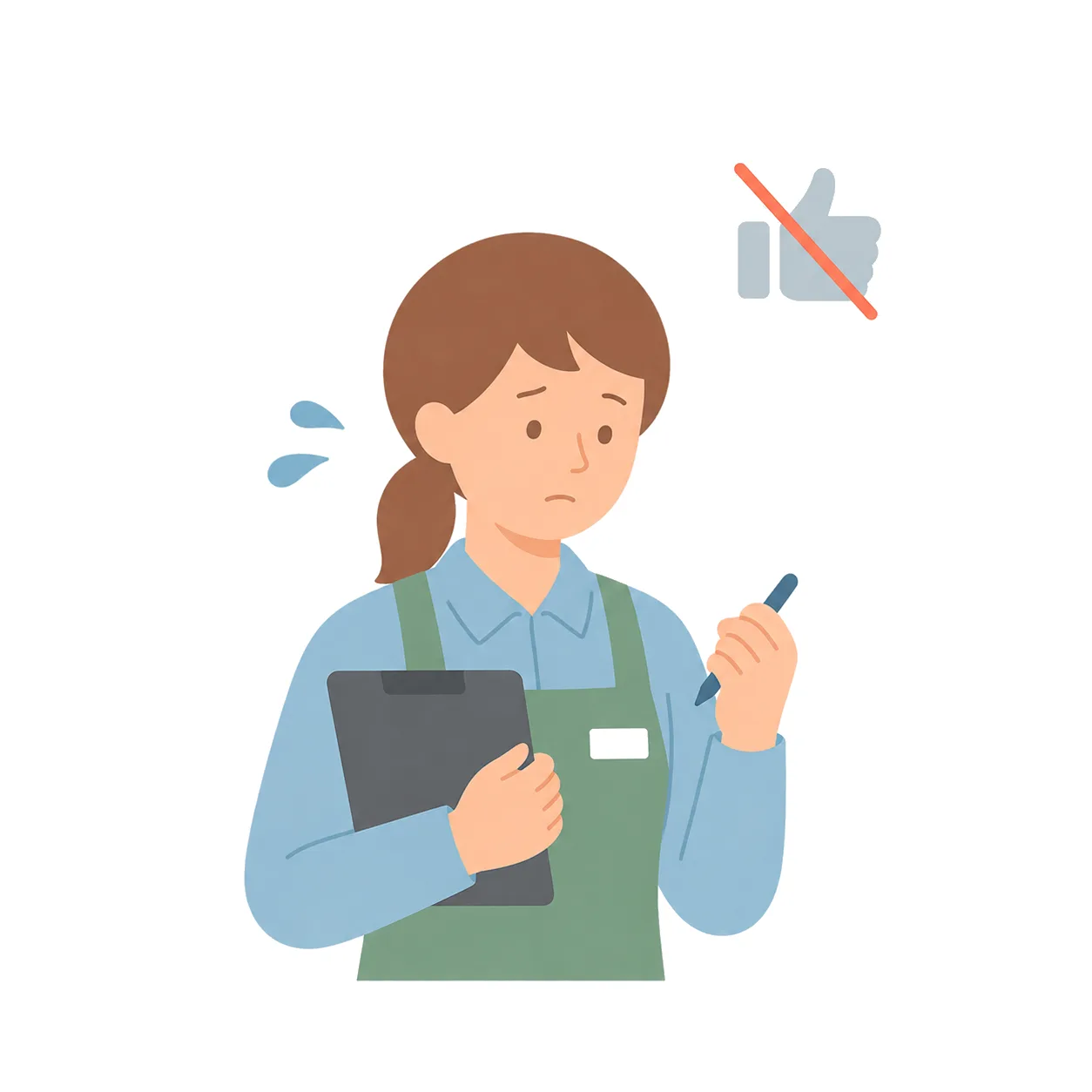 頑張りが認められない様子を表すイラスト